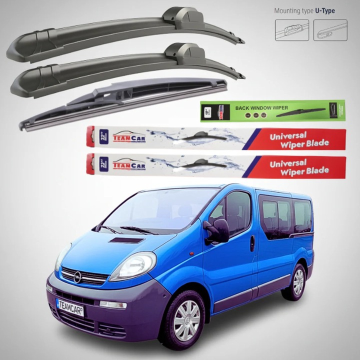 Stergatoare Opel Vivaro Bus L1H1 (2001–2006) Flat, Set Complet – TeamCar®