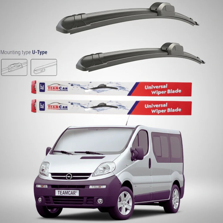 Stergatoare Opel Vivaro Bus L2H1 (2001–2006) Flat, Set fata – TeamCar®