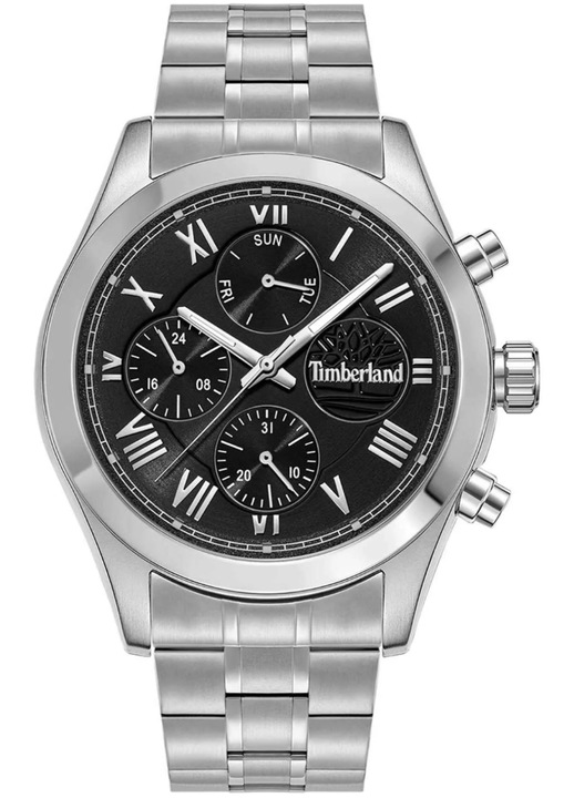Ceas barbatesc Timberland Ashmont TDWGK0082603, 44 mm, negru, bratara din otel inoxidabil