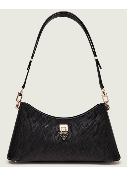 Geanta de umar Guess PATSIE HWZG9919180-BLA, ecologica, neagra, 31x17x6cm, cu curea reglabila