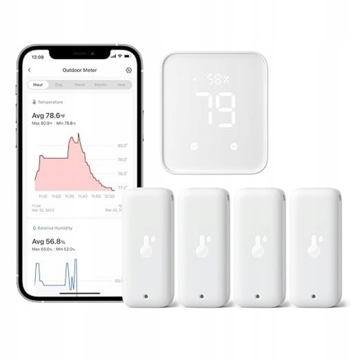 Kit Smart Home SwitchBot, termometru si higrometru, 4 piese