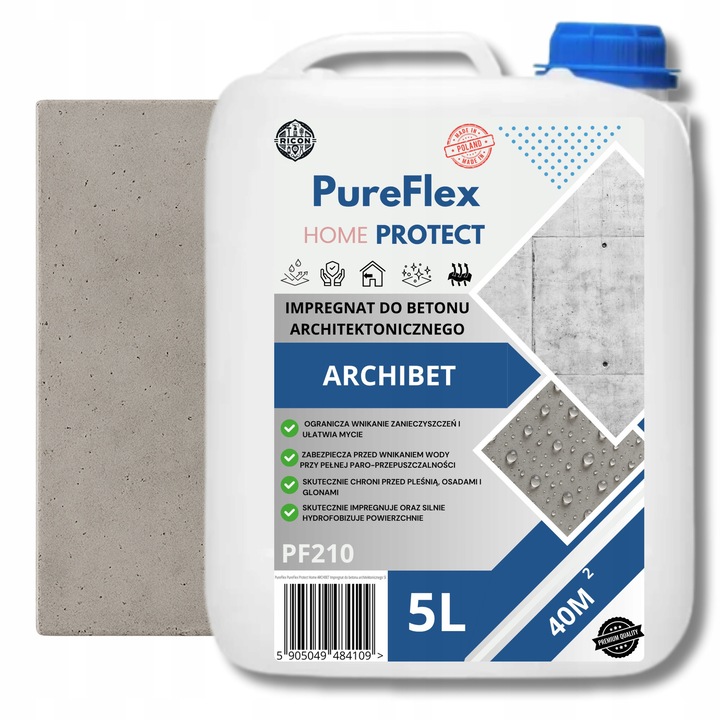 Impregnáló építészeti betonhoz, PureFlex, 5L, hidrofób védelem, könnyű felvitel