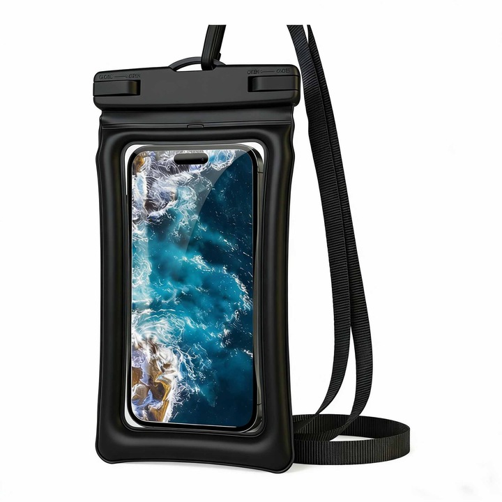 Husa telefon impermeabila IPX8 sub apa, compatibila telefoane pana la 7 inch iPhone Samsung Xiaomi, transparenta