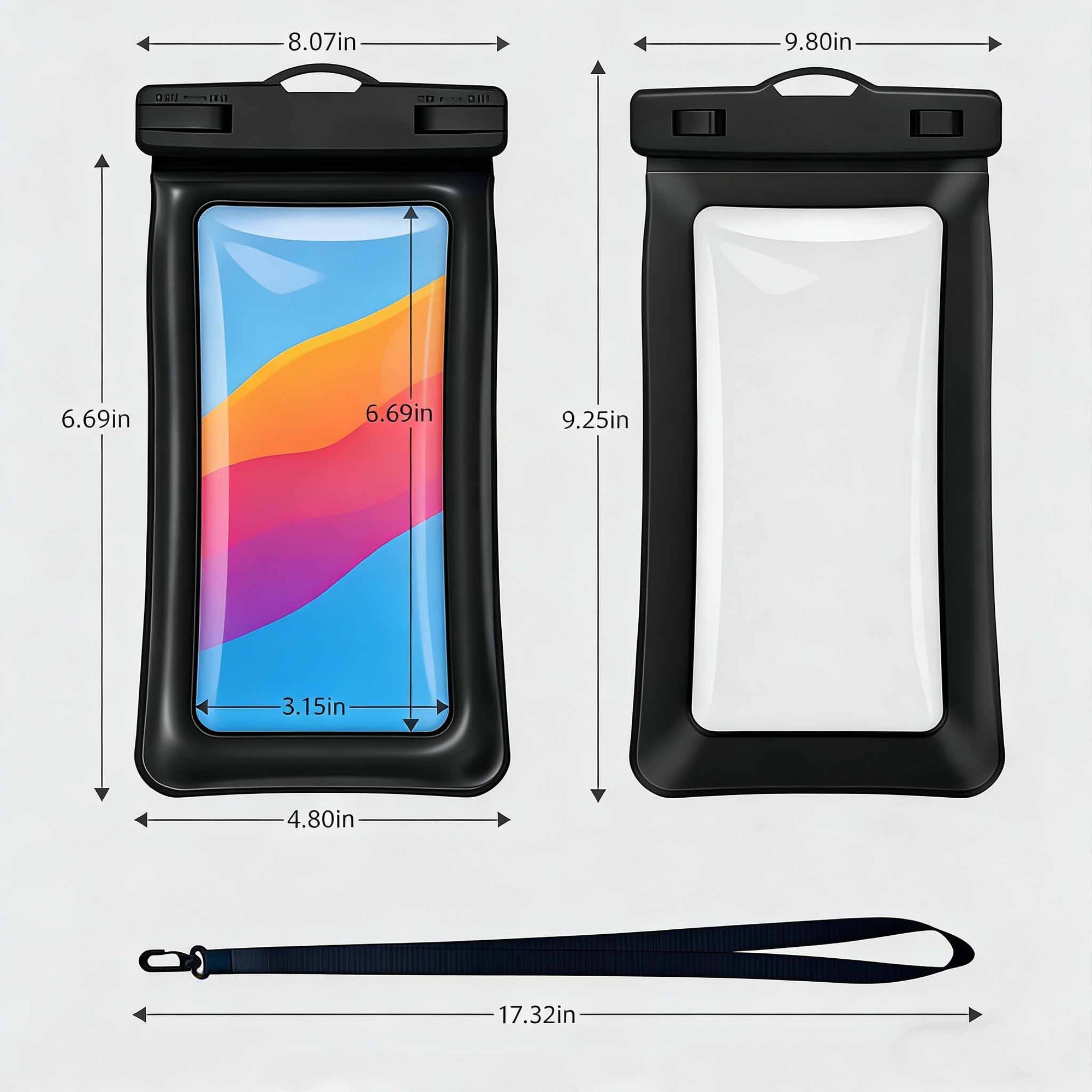 Husa telefon impermeabila IPX8 sub apa, compatibila telefoane pana la 7 inch iPhone Samsung Xiaomi, transparenta