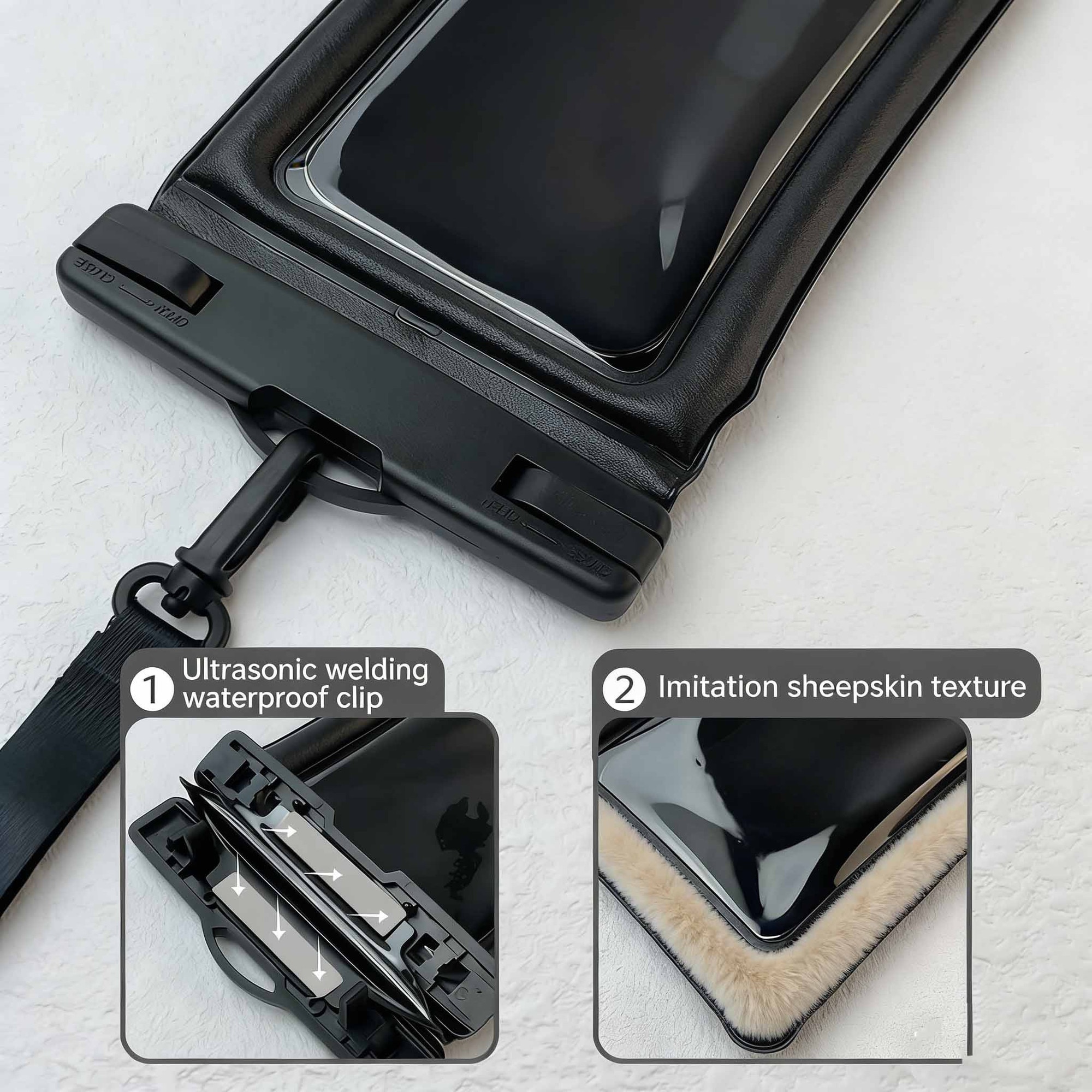 Husa telefon impermeabila IPX8 sub apa, compatibila telefoane pana la 7 inch iPhone Samsung Xiaomi, transparenta