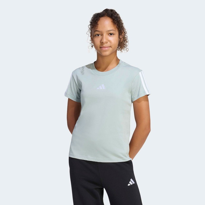 Tricou copii, adidas Performance, Essentials, verde, bumbac