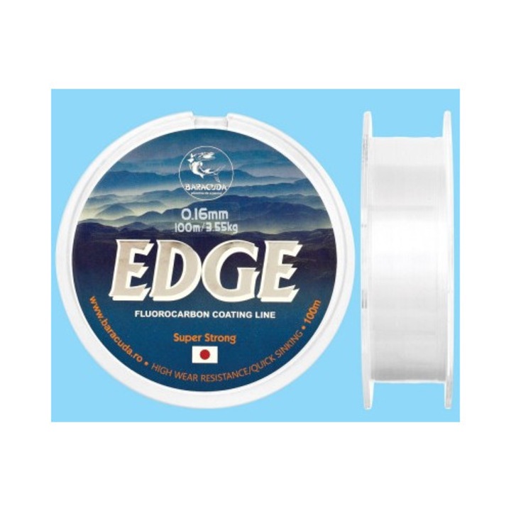 Nylon/monofilament Baracuda Edge 100 m, acoperit cu fluorcarbon, invizibil in apa 0.30 mm