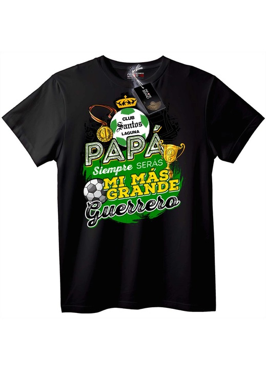 Tricou Tată Cel Mai Mare Războinic Santos Laguna, Negru