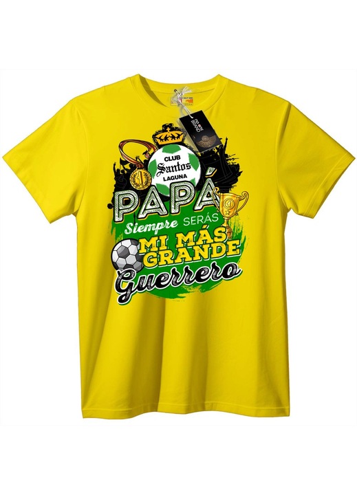 Tricou Tată Cel Mai Mare Războinic Santos Laguna, Galben
