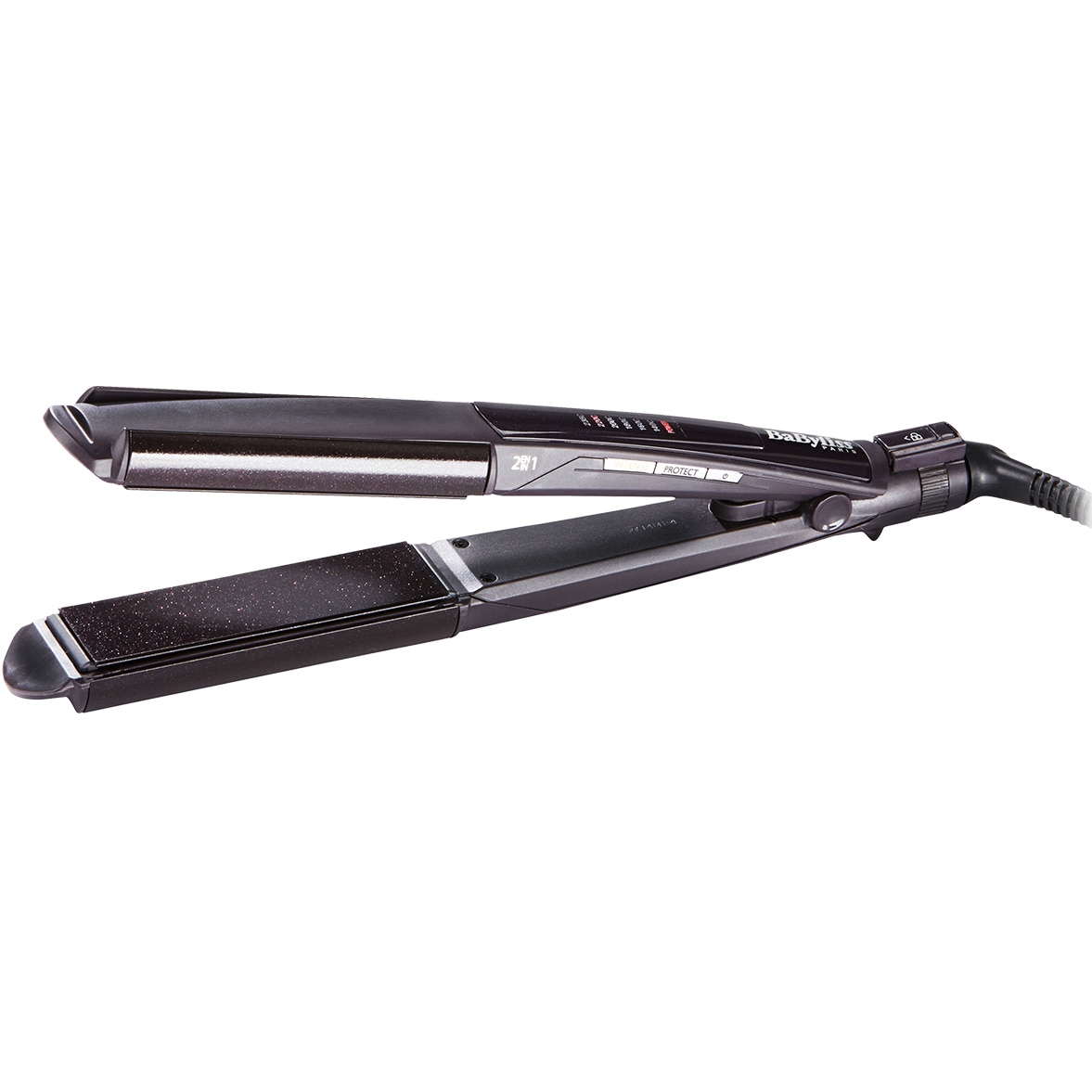 Placa de indreptat parul Babyliss 2in1 Intense Protect Wet&Dry ST330E, 28 x 110 mm, 6 trepte de temperatura, placi diamond ceramic, Ionizare, Negru