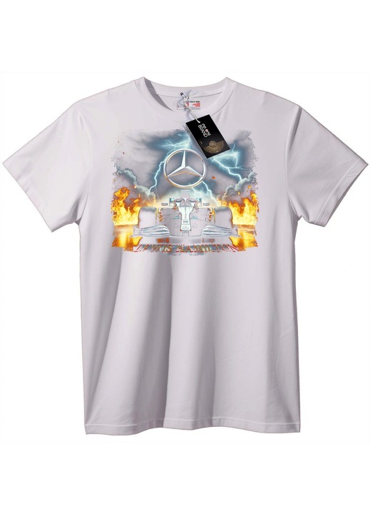 Tricou Mercedes F1 Lewis Hamilton, Alb