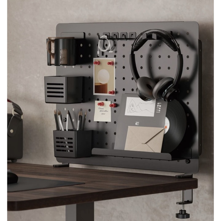 Organizator birou, gandit inteligent, aspect profesional, greutate redusa, structura stabila, documente, mape, accesorii, utilizare eficienta, negru, 42 x 52 x 9 cm