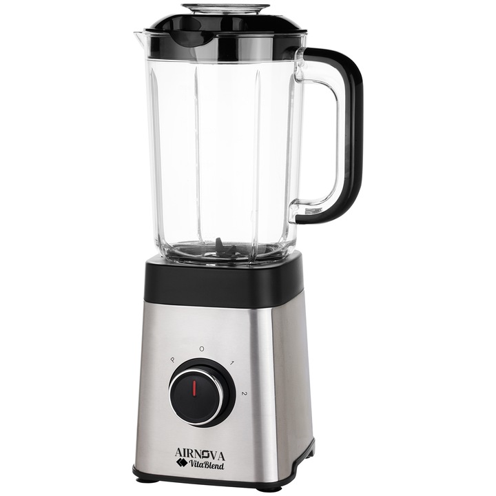 Blender multifunctional AIRNOVA® VitaBlend BLD-02, 1000W, 1.25L, baza cuplu ridicat, lame inox, functii multiple: smoothie, lapte soia, gheata, maruntire, 2 viteze