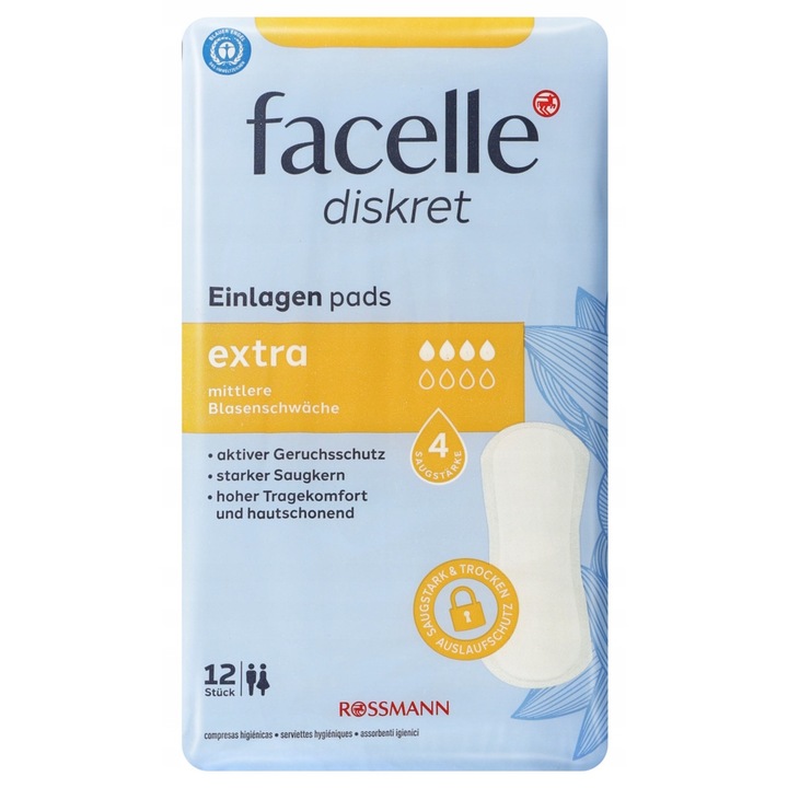 Facelle egészségügyi tampon, extra, 12 darab, maximális nedvszívó képesség 160 ml, fokozott kényelem
