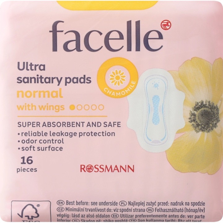 Facelle tamponok, kamillás, ultra normál, 16 darab