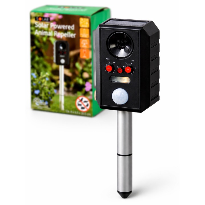 Aparat Solar Anti-Daunatori cu Ultrasunete S-Eye - Protectie Gradina Zi si Noapte
