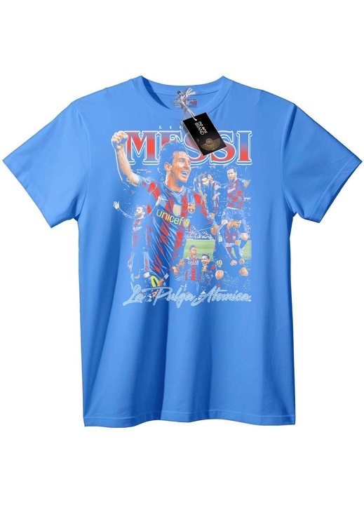 Tricou Messi La Pulga Atomica, Albastru deschis