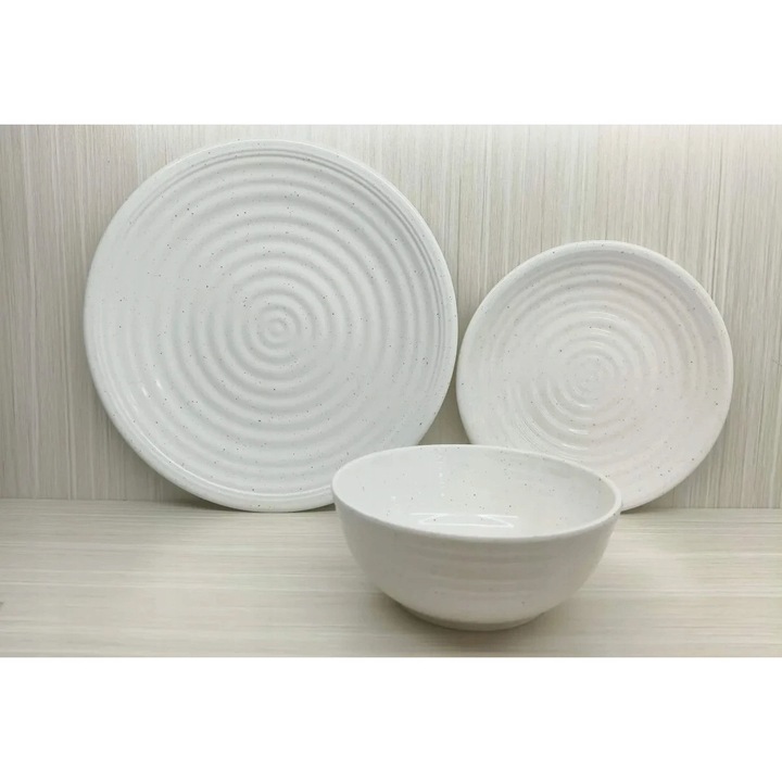 Set de servicii de masa pentru 4 persoane, Flamefield, 12 piese, Granite Pearl