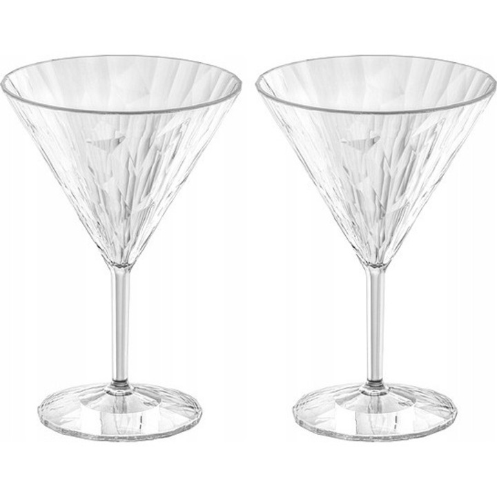 Set de pahare pentru martini, Koziol, 250 ml, transparent, 120x120x174mm