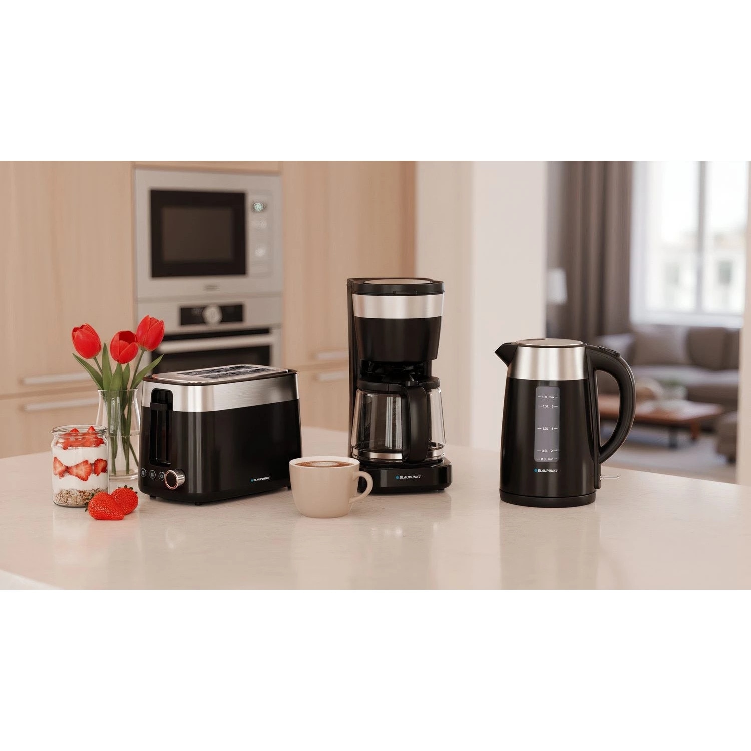 Cafetiere Blaupunkt 1.5L 900W, functie de mentinere a caldurii, automata, albastra, 27.5x33x16.5cm