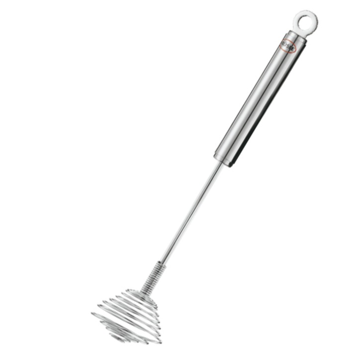 Tel spiral, tel de bucatarie Rosle, Seria Rundgriff, din otel inoxidabil 18/10, 27 cm, rezistent pana la 260°C, compatibil cu masina de spalat, argintiu, 1 buc