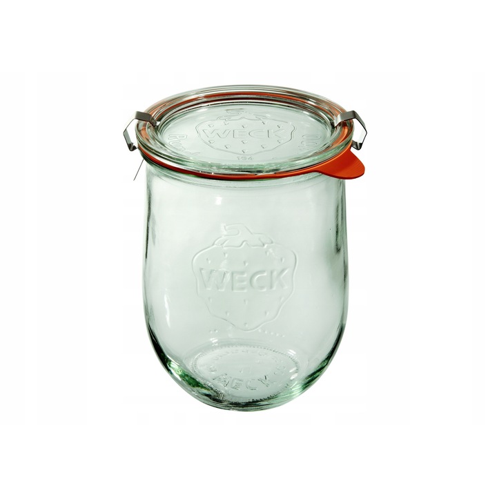 Sertar WECK Tulpe 1062ml, set 6 buc, 10x15.6cm, cu capac si garnituri