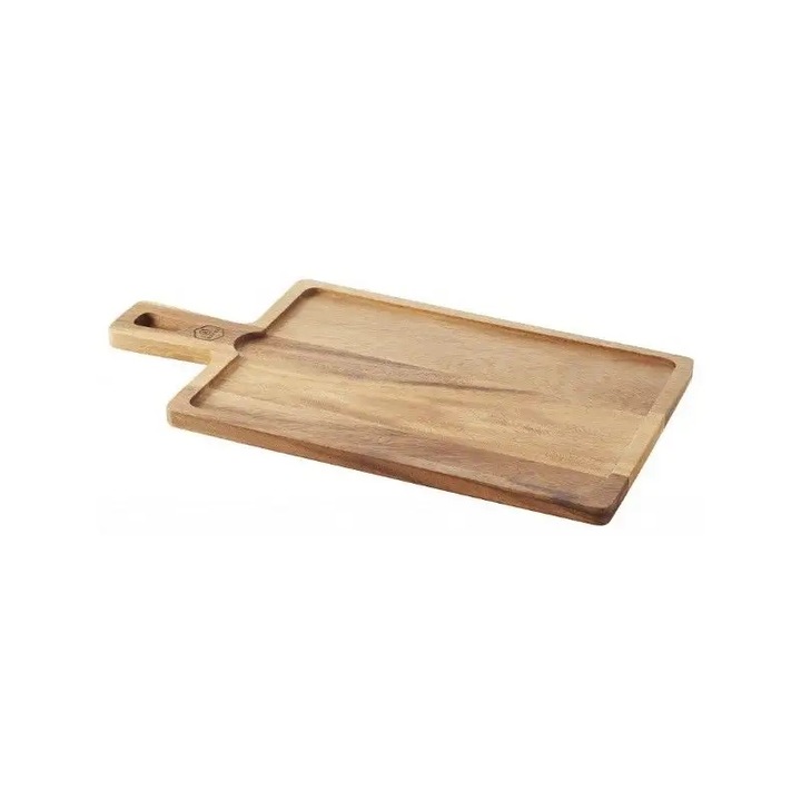 Tava/platou Revol RV6491813 din lemn de nuc, pentru elemente 645059/641001, fara farfurie bazalt, natural, 43x23x1.5 cm