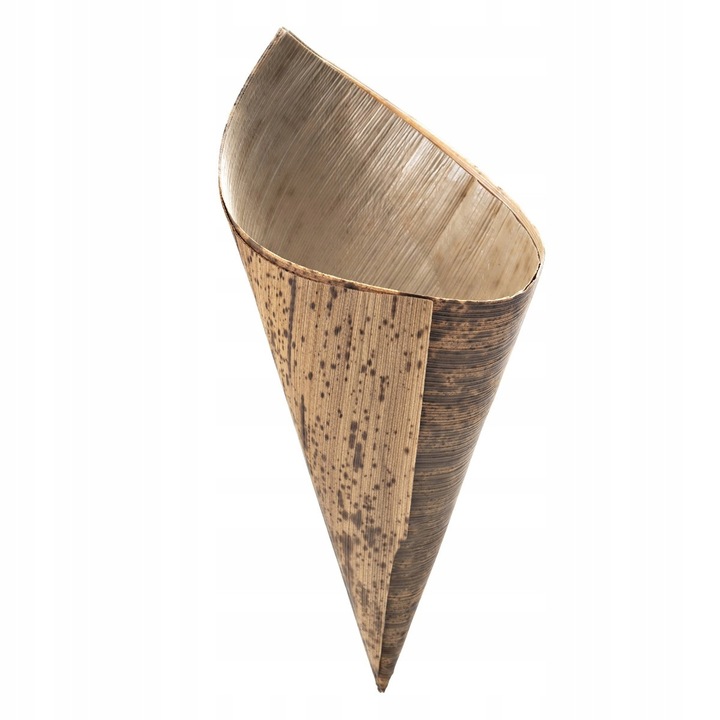 Cornet Verlo Fingerfood Rozek 15x21cm, set 50 bucati, biodegradabile, din lemn