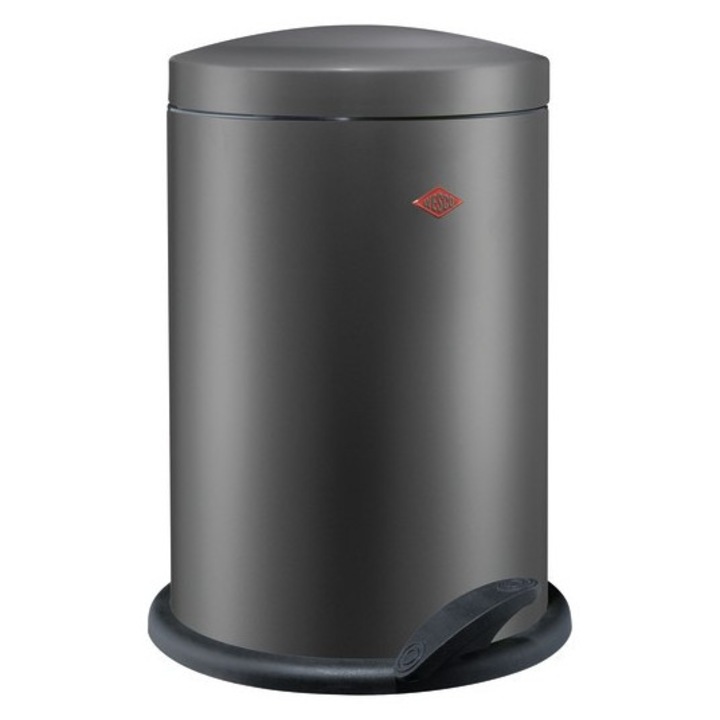 Cos de gunoi Wesco Alpha 13l, gri mat, din otel vopsit, 30x42.5cm