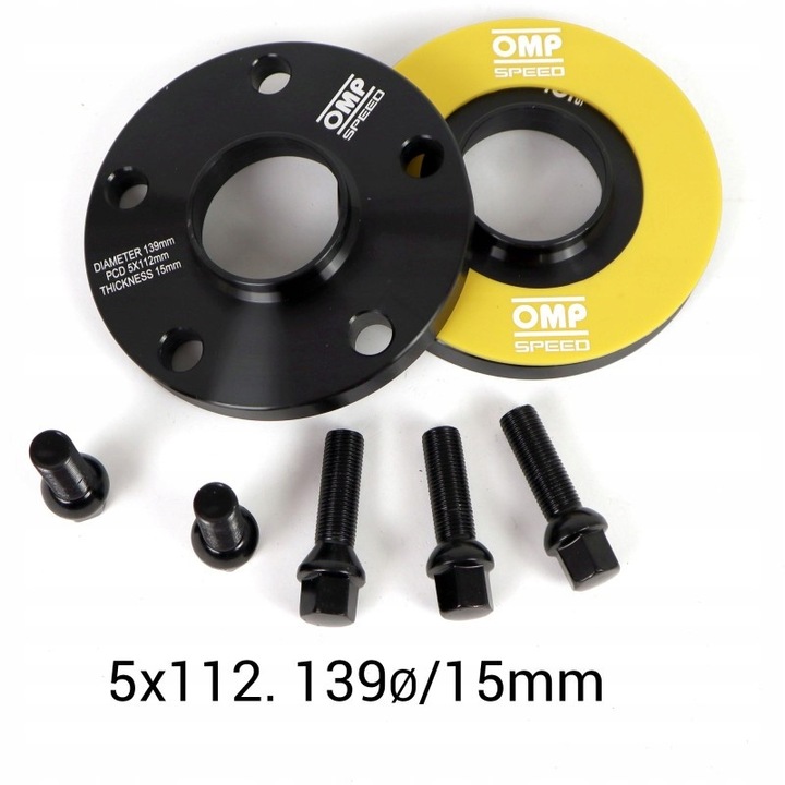 OMP Speed 20mm 5x112 távtartó szett, 2 darab, fekete, 6061-T6 alumíniumból