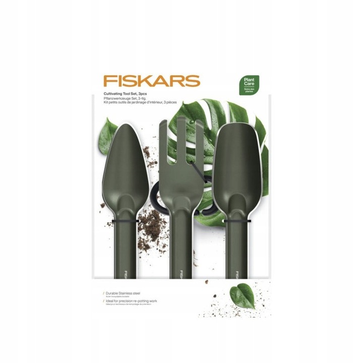 Комплект градински инструменти, Fiskars, 3 части, метален