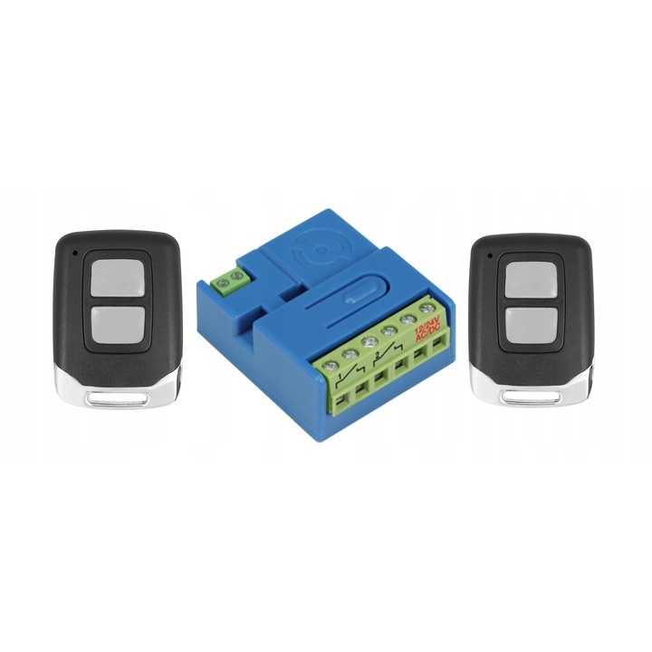 PROXIMA 868 MHz 2-csatornás rádió + 2xMINI távirányító, 37x41x15mm, 12-24V AC/DC
