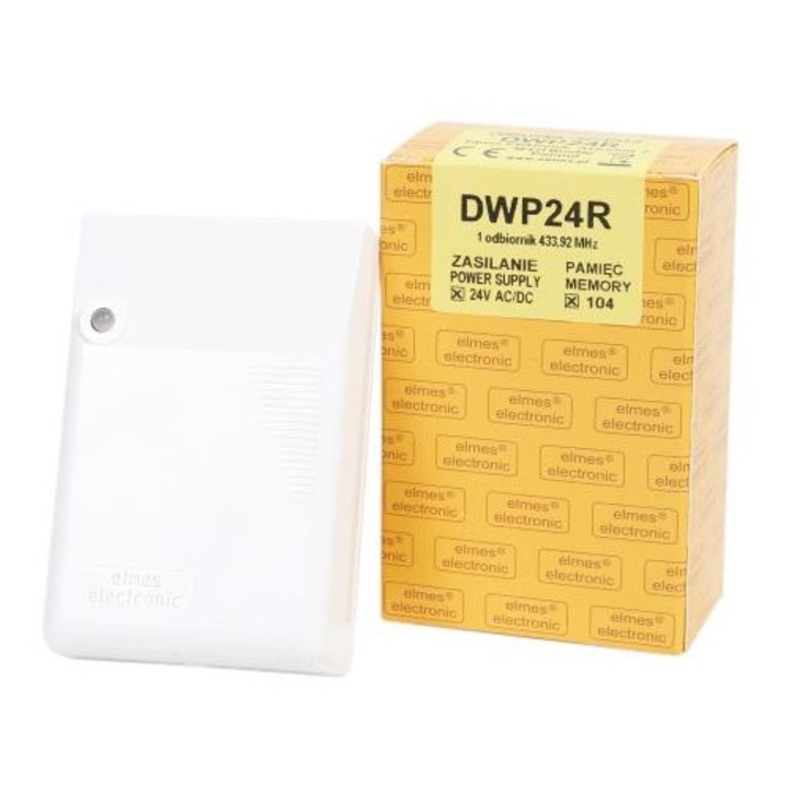 DWP24R rádióvevő, 2 csatornás, 24V, 10A, 60x95x32mm