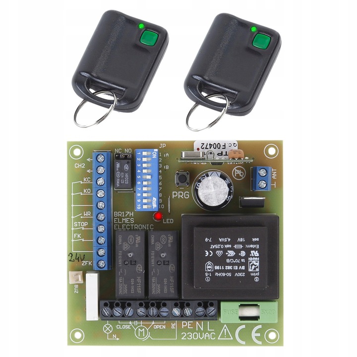 Szett: STP vezérlő kapuhoz 230VAC + 2x UMB100HT ELMES távirányító, 95x90x34mm, 433,92MHz