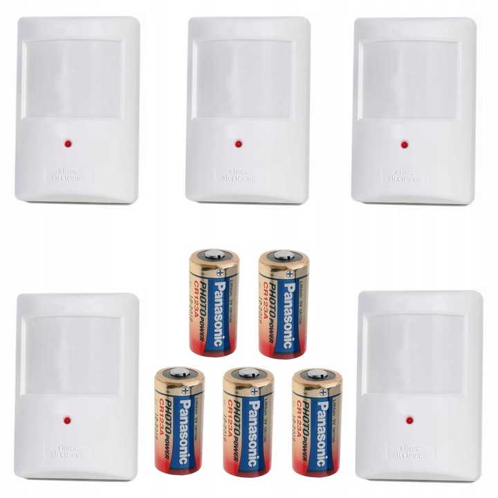 5x PTX50 PIR mozgásérzékelő készlet, 3V, állatbarát 20kg-ig, ELMES