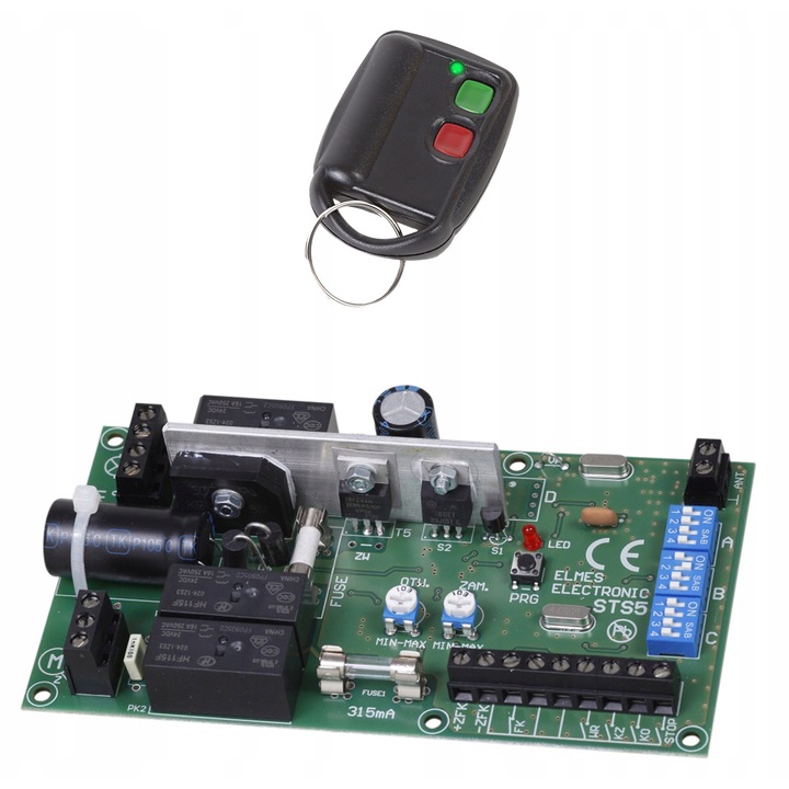 Vezérlő tolókapuhoz 24V DC + DWB100HT távirányító, 433,92 MHz, 140x75x30mm