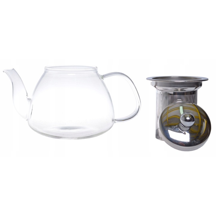 Ceainic sticla cu infuzor, Ewax, 700ml, 20x10x11cm