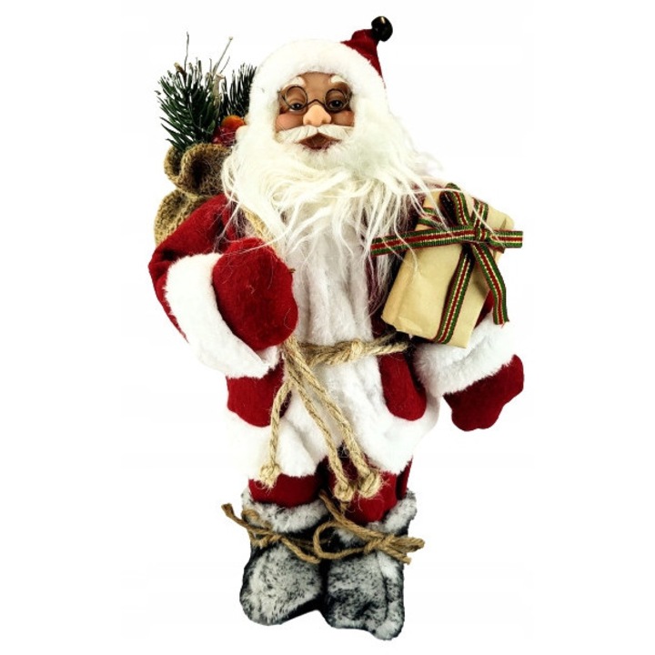 Figurina Craciun, Artpol, Mos Craciun cu cadou, 32x18cm, rosu