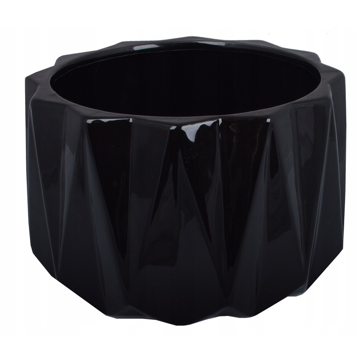 Ghiveci ceramic negru Ewax 18,5x18,5x13cm