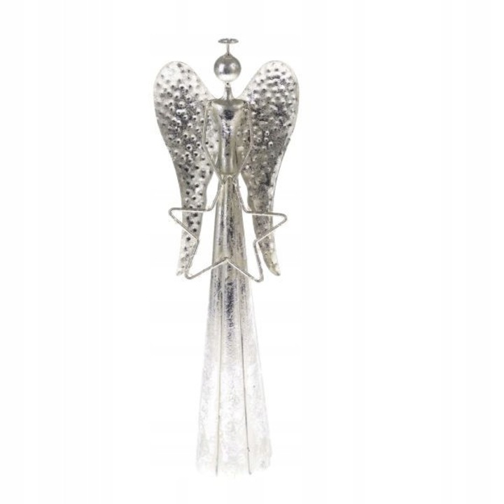 Figurina metalica inger cu LED, 13x45x11cm, set decorativ Craciun