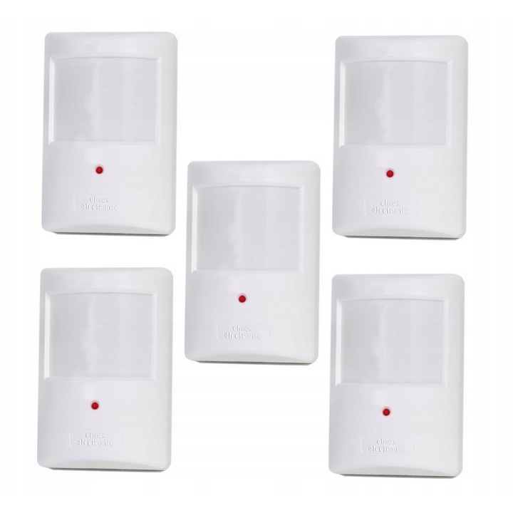 5x PIR mozgásérzékelő készlet PTX50, ELMES, állatbarát 20kg-ig, 433,92MHz, 15m, fehér