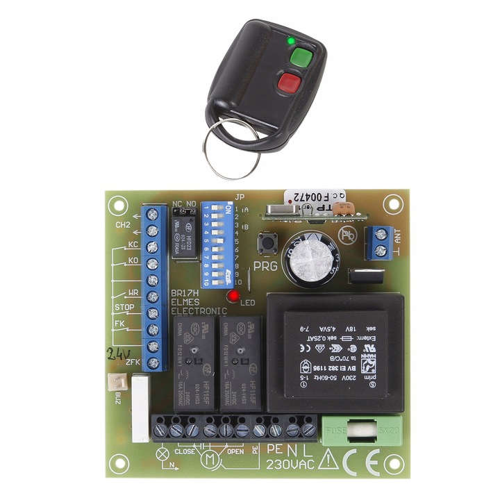 Szett: STP vezérlő 230VAC kapuhoz + DWB100HT távirányító, 95x90x34mm, 433,92MHz, 100m