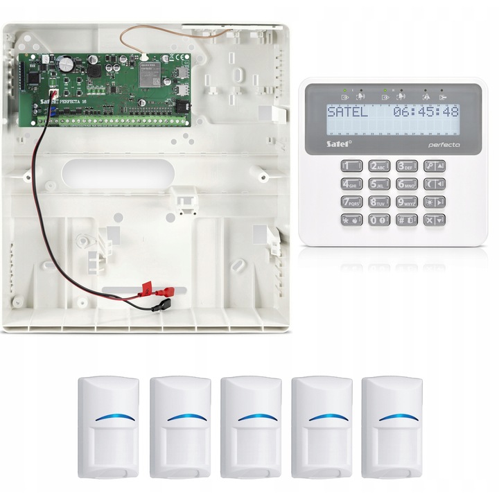 Perfecta 16 LTE + PRF-LCD + 5x Bosch W12 szett, riasztó, 2 zóna, 12V, többszínű