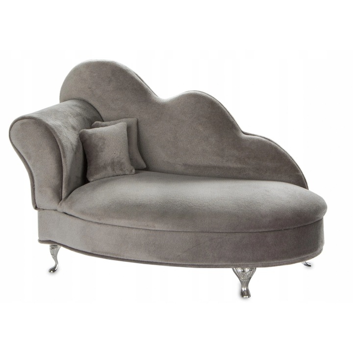 Ékszerdoboz, Artpol, sezlon, hamuszürke, 17x27x13 cm