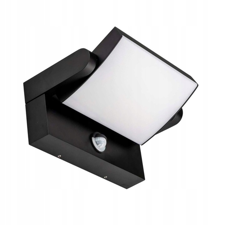 Aplica exterioara LED V-TAC 17W cu senzor de miscare, 4000K, IP65, neagra, 212x165x100mm