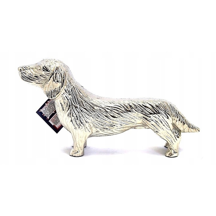 Метална фигурка, дакел, сребриста, 25,5x13,5x8см