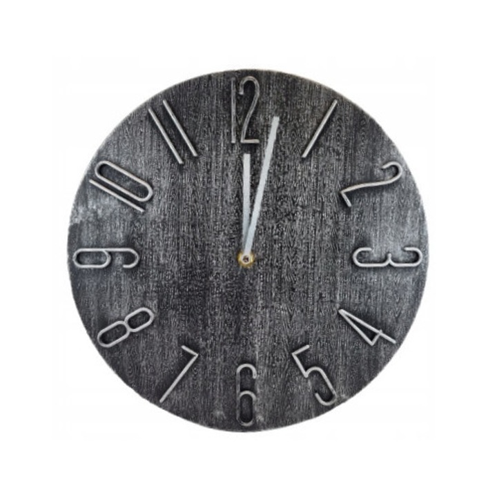 Ceas decorativ, Ewax, 30,5x30,5cm, minimalist, modern, culoare neagra