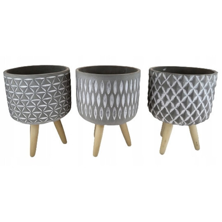 Oslona betonata pe picioare, 17cm, 24cm, 3 modele disponibile, gri