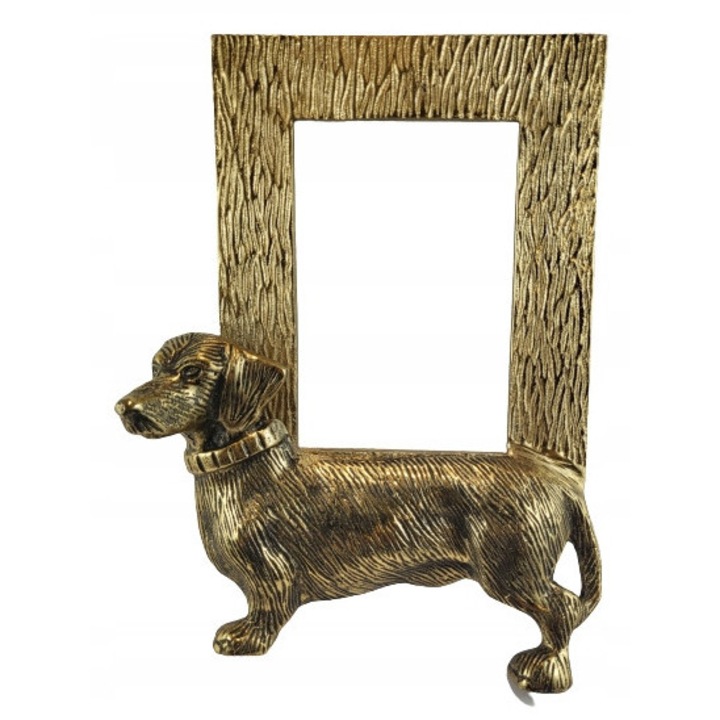 Rama foto metalica Artpol, 21x27cm, cu design pentru caini, aurie