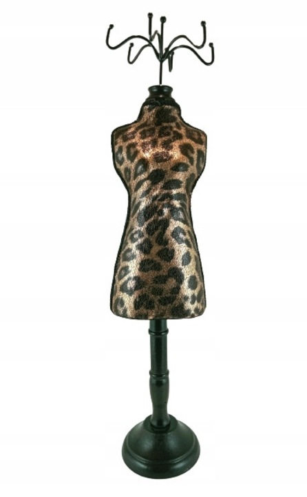 Stojak pentru bijuterii, manechin, model pantera, 14x14x58cm, auriu